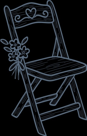 A flower-decorated ceremony chair