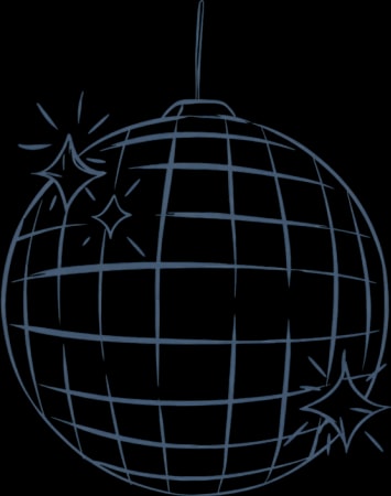 A sparkling disco ball