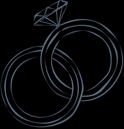 Two interlocking wedding rings